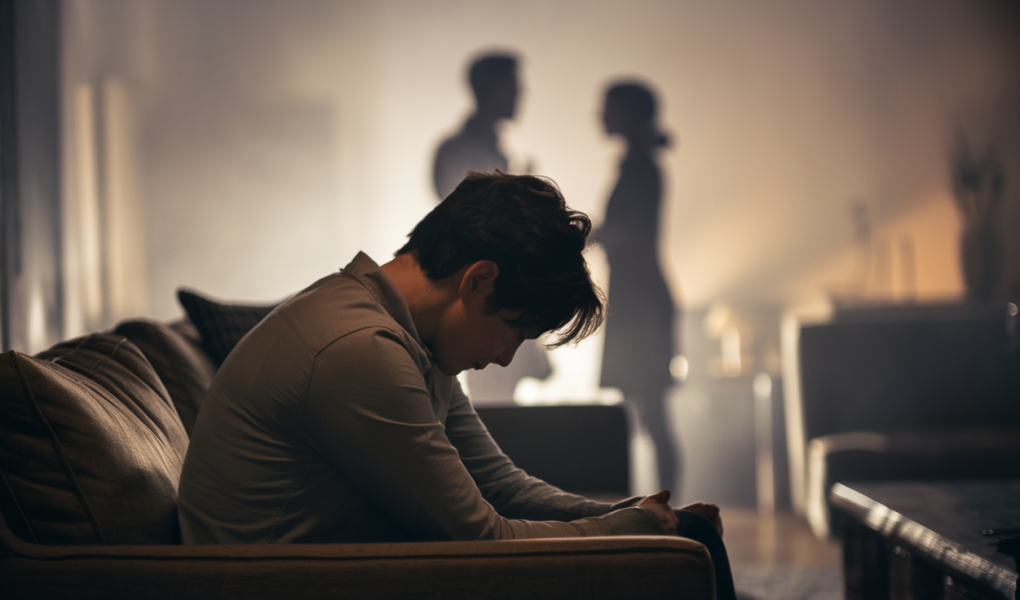 personne-preoccupee-salon-intime-sombre