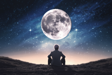 nuit-etoilee-pleine-lune-poete-silhouette