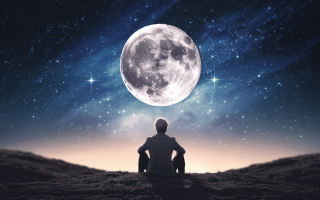 nuit-etoilee-pleine-lune-poete-silhouette