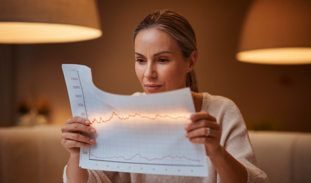 femme-table-graphique-temperature-ambiance-chaleureuse